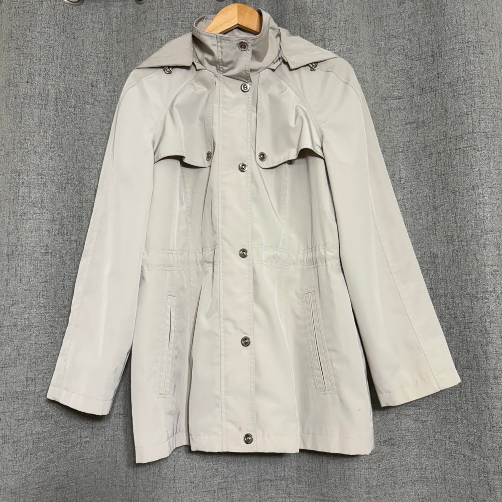 Fog London Fog Trench Women Large Cream Lined Cinch Waist